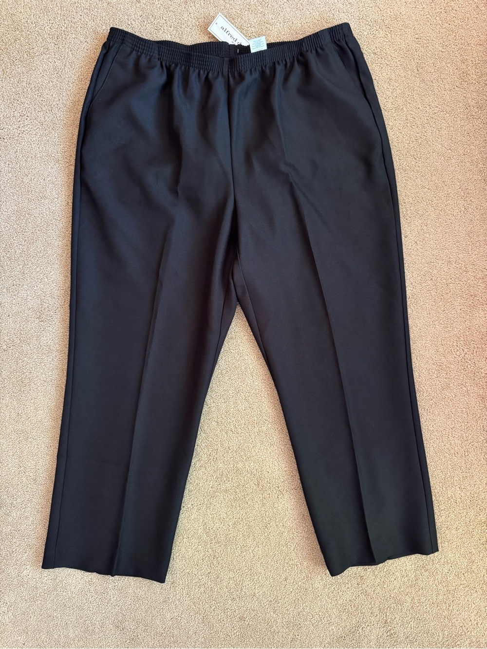 Women’s Plus Alfred Dunner Black Elastic-Waist Dress Pants